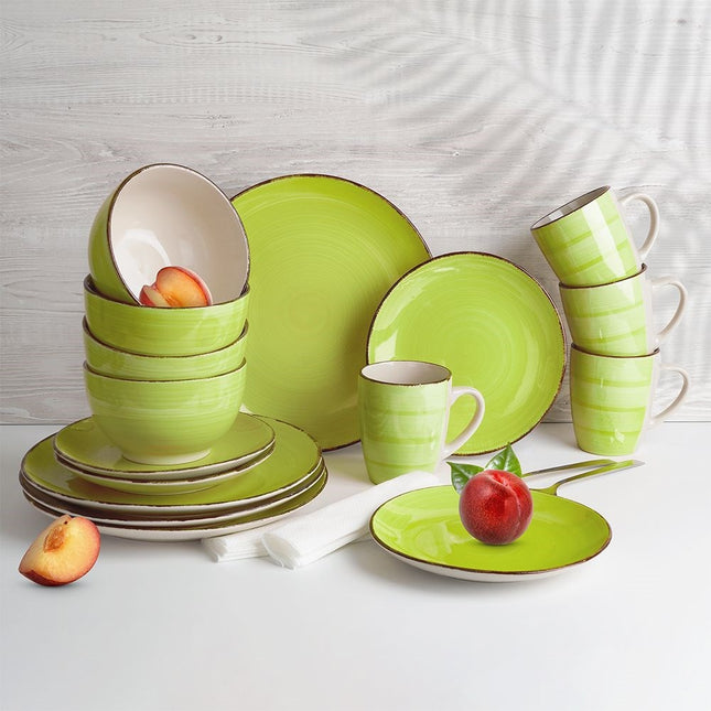 Serviesset 16-delig – Groen & Beige