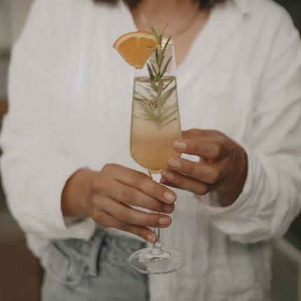 Champagneglas met Zwart Hart