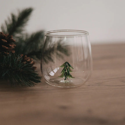 Design Drinkglas 3D met kerstboompje