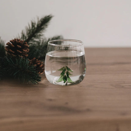 Design Drinkglas 3D met kerstboompje